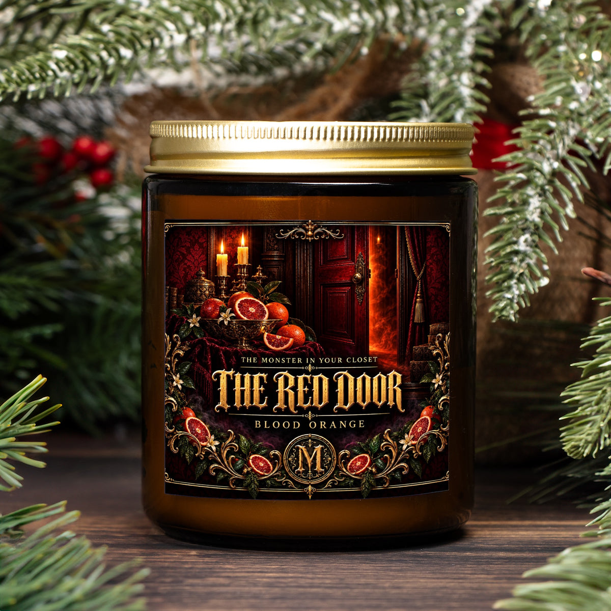 The Red Door — Blood Orange Scented Candle - 9 oz Amber Glass