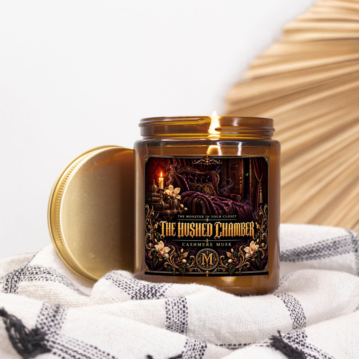 The Hushed Chamber — Cashmere Musk Scented Candle - 9 oz Amber Glass