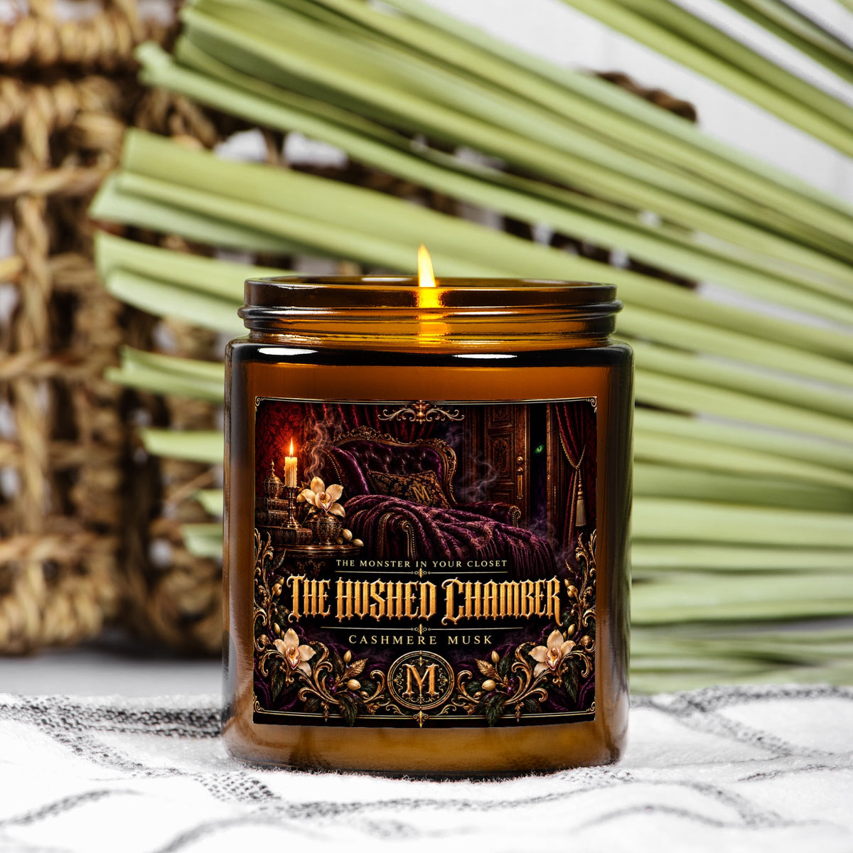 The Hushed Chamber — Cashmere Musk Scented Candle - 9 oz Amber Glass