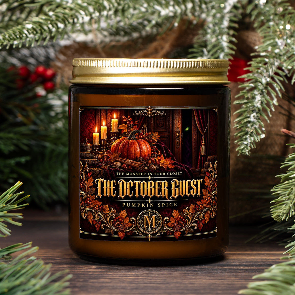 The October Guest — Pumpkin Spice Scented Candle - 9 oz Amber Glass