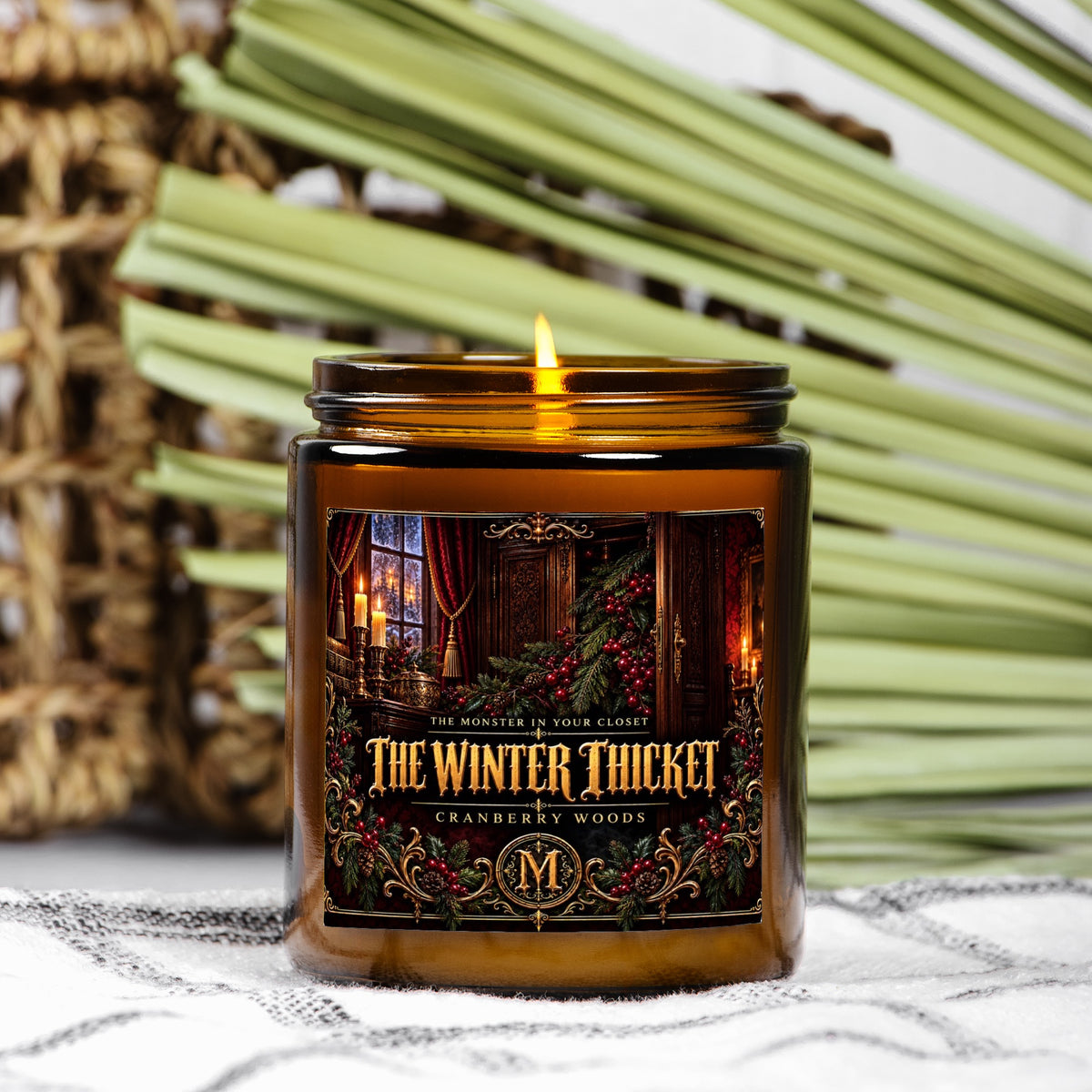 The Winter Thicket — Cranberry Woods Scented Candle - 9 oz Amber Glass