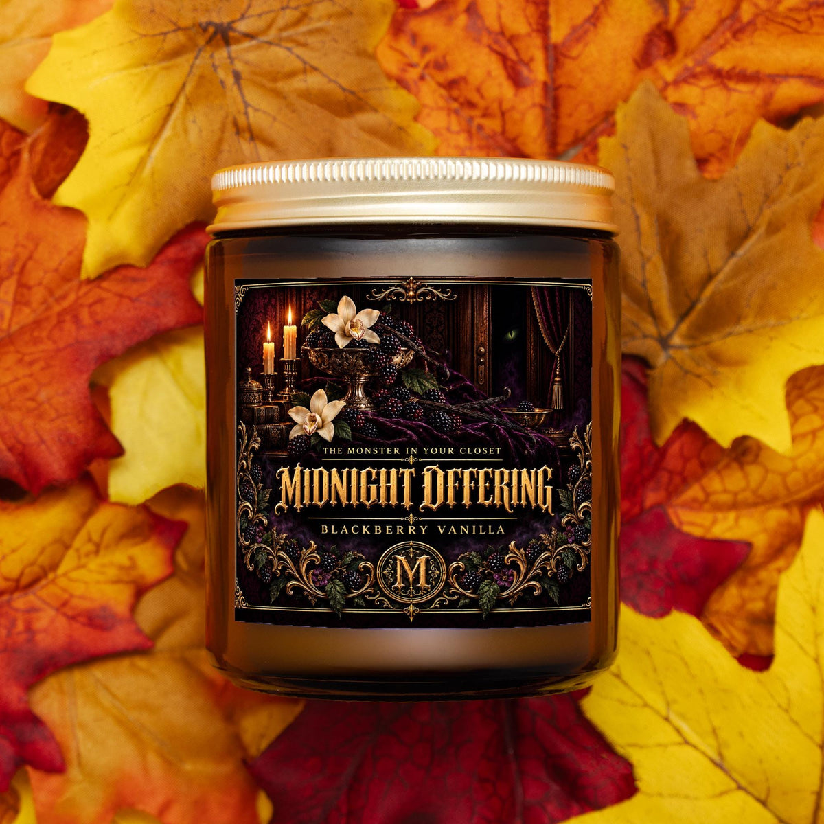 Midnight Offering Candle | Blackberry Vanilla | 9 oz Amber Jar