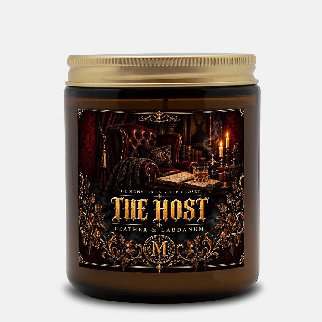 The Host Candle | Leather & Labdanum | 9 oz Amber Jar