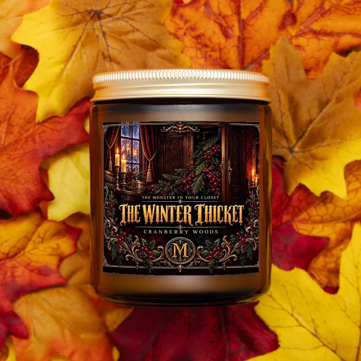 The Winter Thicket — Cranberry Woods Scented Candle - 9 oz Amber Glass