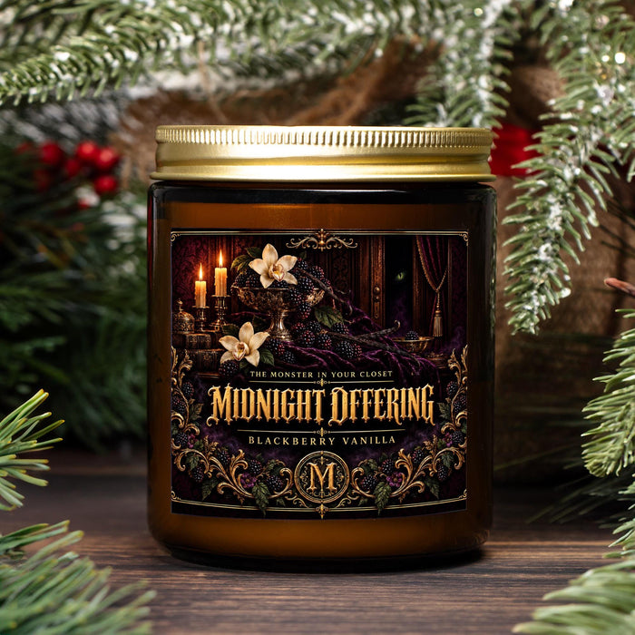 Midnight Offering Candle | Blackberry Vanilla | 9 oz Amber Jar