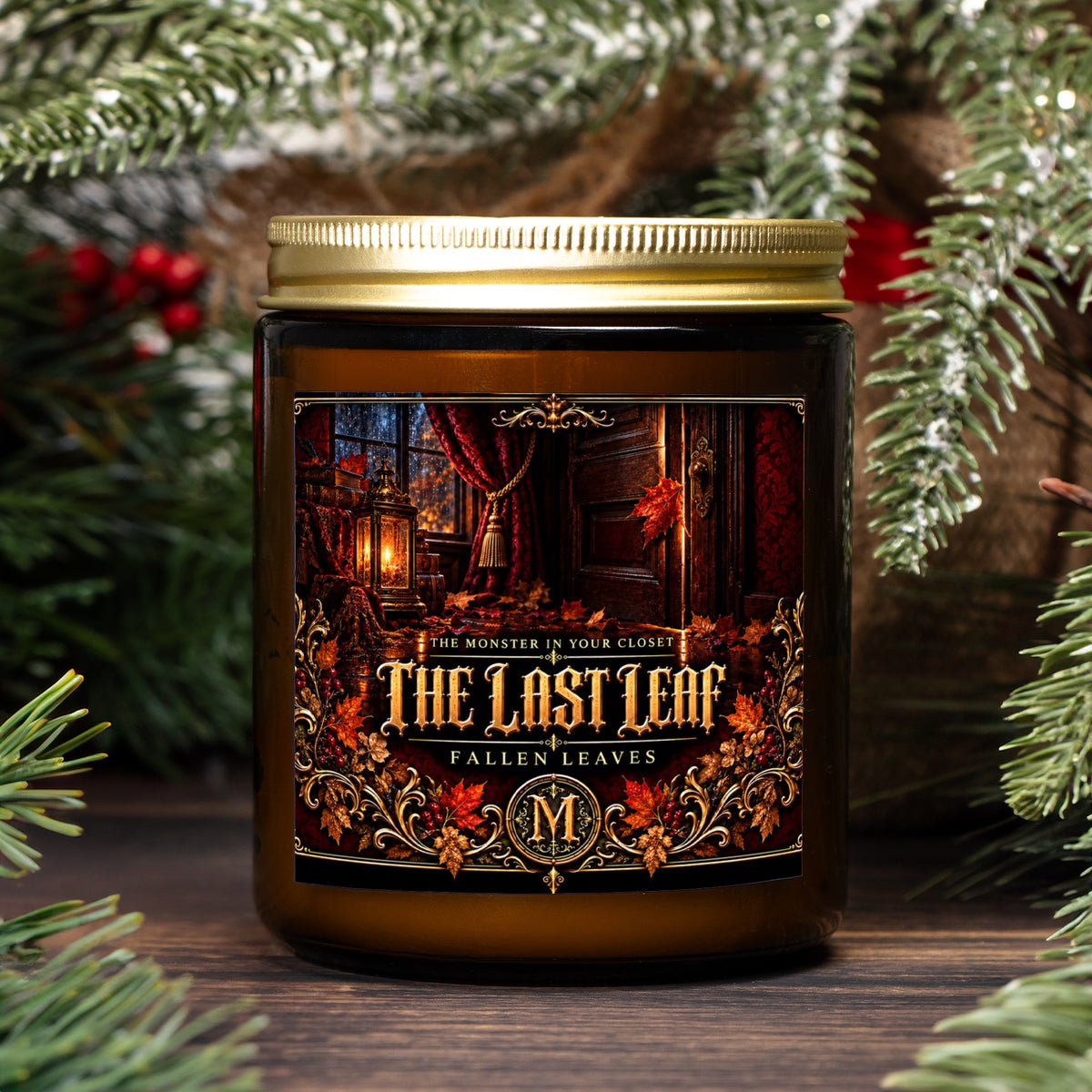 The Last Leaf — Fallen Leaves Scented Candle - 9 oz Amber Glass