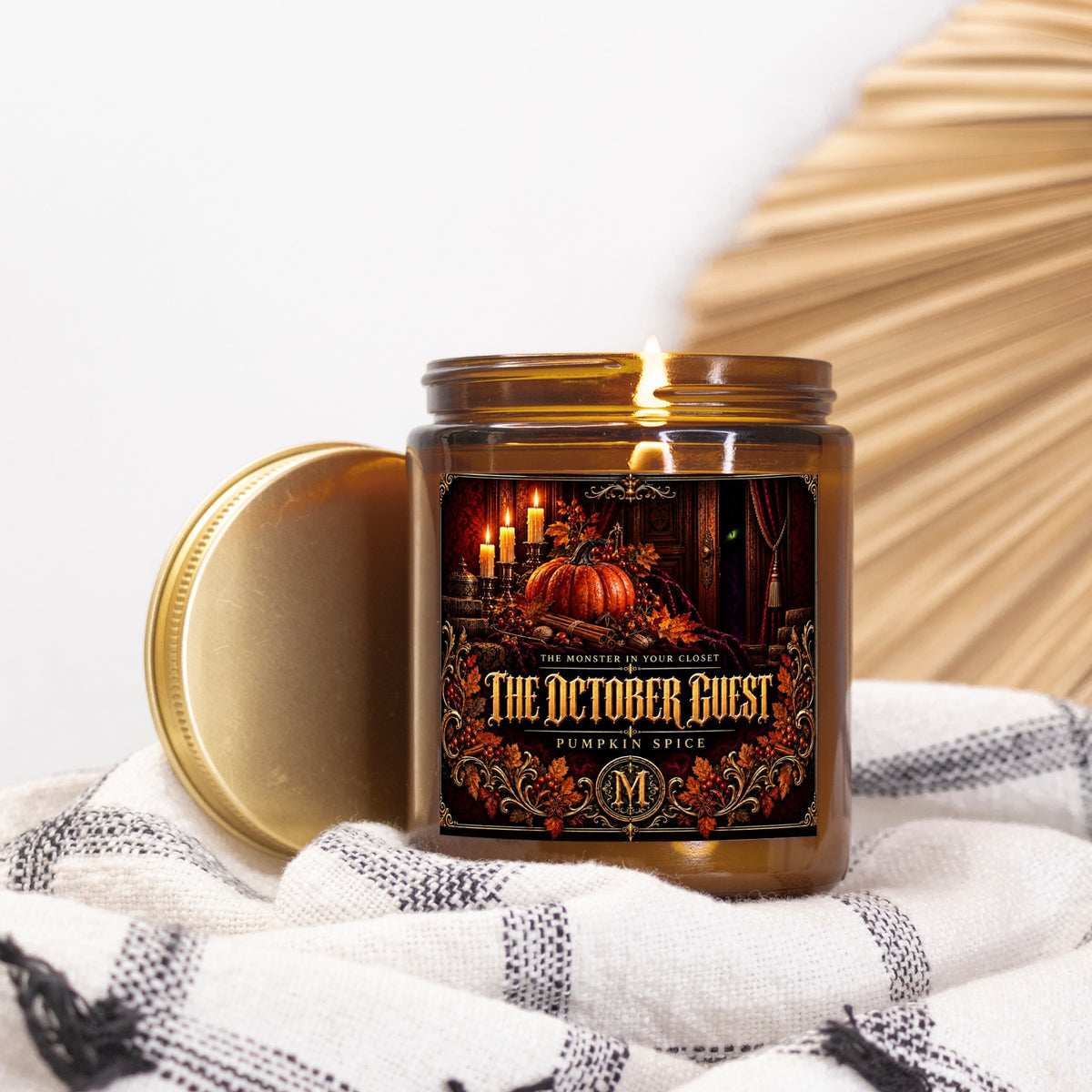 The October Guest — Pumpkin Spice Scented Candle - 9 oz Amber Glass
