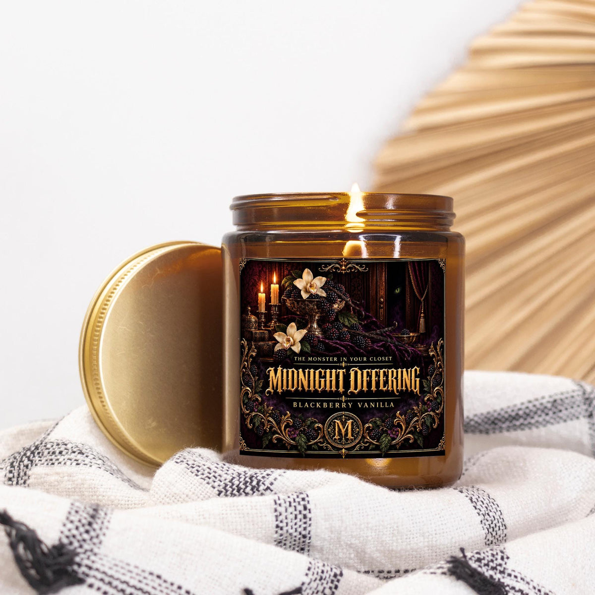Midnight Offering Candle | Blackberry Vanilla | 9 oz Amber Jar