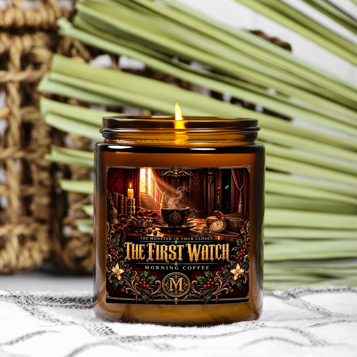 The First Watch — Morning Coffee Scented Candle - 9 oz Amber Glass