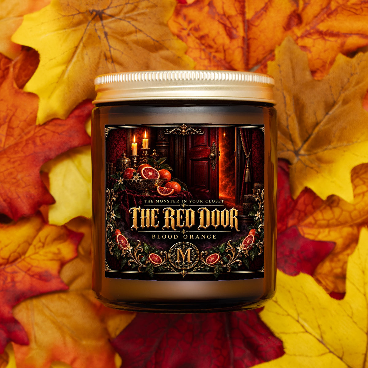 The Red Door — Blood Orange Scented Candle - 9 oz Amber Glass