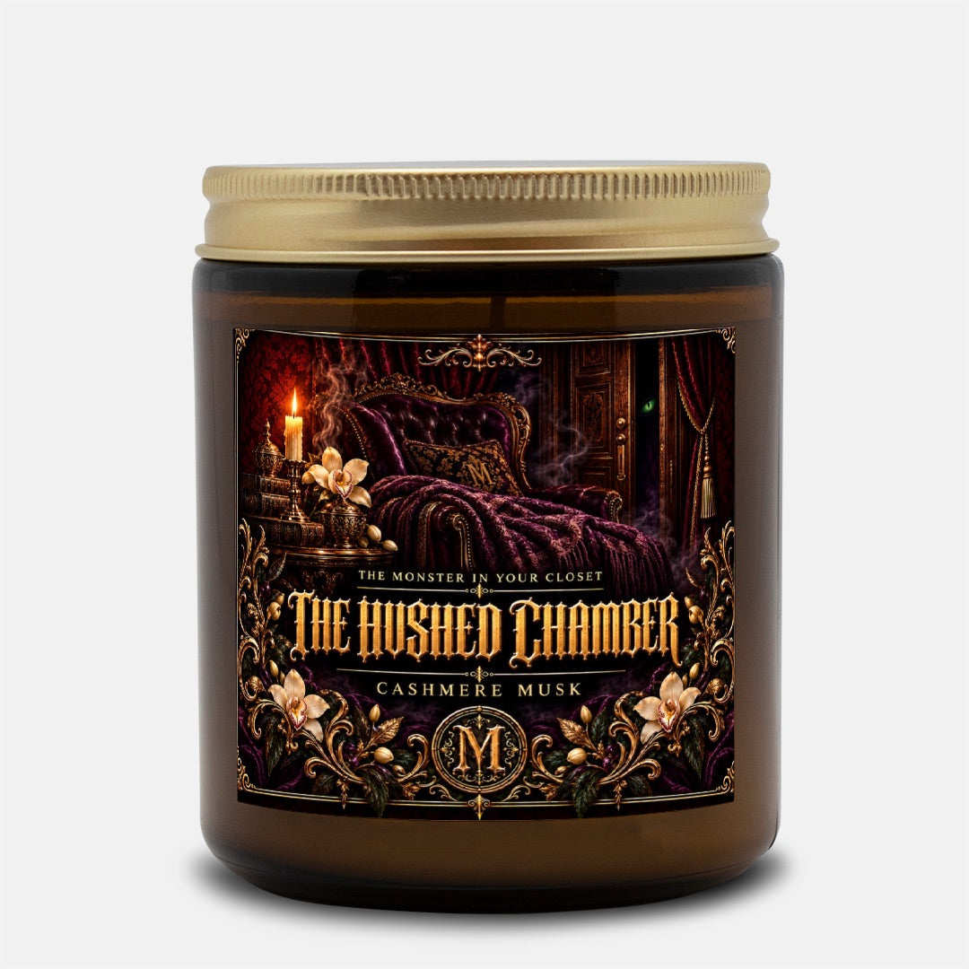 The Hushed Chamber — Cashmere Musk Scented Candle - 9 oz Amber Glass