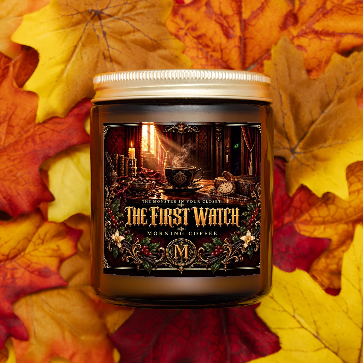 The First Watch — Morning Coffee Scented Candle - 9 oz Amber Glass