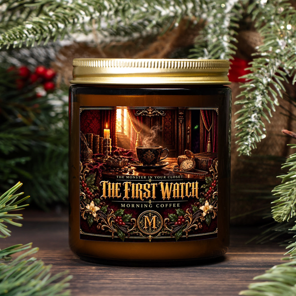 The First Watch — Morning Coffee Scented Candle - 9 oz Amber Glass