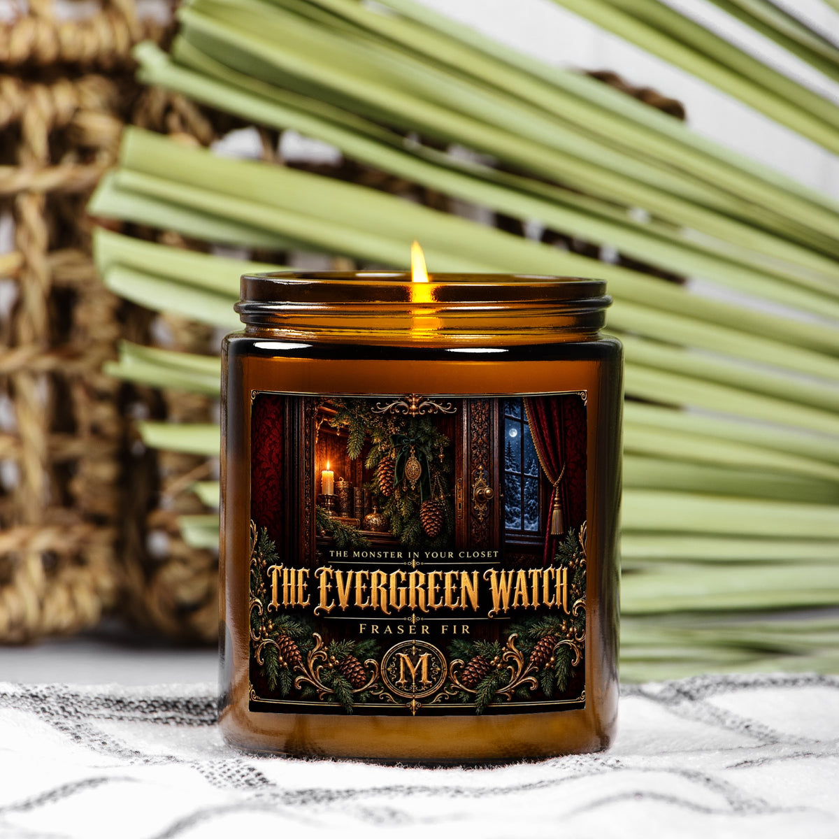 The Evergreen Watch — Fraser Fir Scented Candle - 9 oz Amber Glass